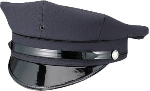 Alboum Comfort Fit 8-Point Police Cap with Short Visor - Navy Blue with Black Brim