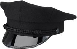 Christie's Black Chauffeurs Hat With Chin Strap - Formal Tailor