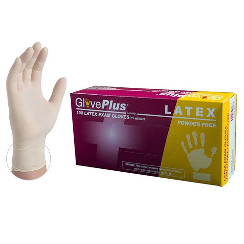 GlovePlus GPPFT Exam Grade Powder Free Textured Latex Gloves - Ivory