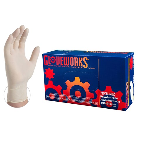 Gloveworks TLF Latex Powder Free Industrial Gloves - Ivory