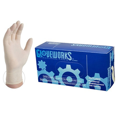 Gloveworks TL Powdered Latex Industrial Gloves - Ivory