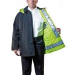 Anchor Uniform 02231 Aqua Control 34" High-Visibility Reversible Raincoat