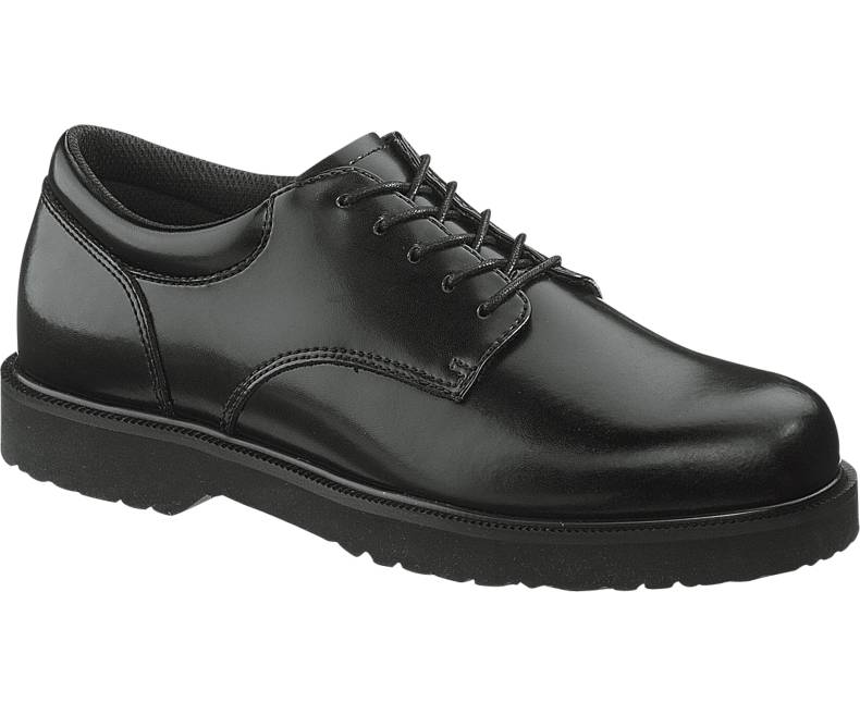 Bates E22233 Men's High Shine Leather Duty Oxfords - Black