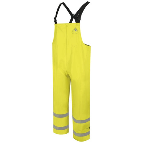 Bulwark BXN6YE Mens FR High Visibility Breathable Rain Bib Overalls (HRC 2 - 8.5 cal)