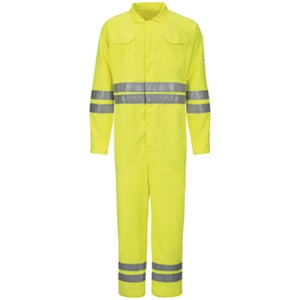 Bulwark CMD8HV Flame Resistant High Visibility Deluxe Coveralls With Reflective Trim - Cooltouch 2 (HRC 2 - 9.0 cal)