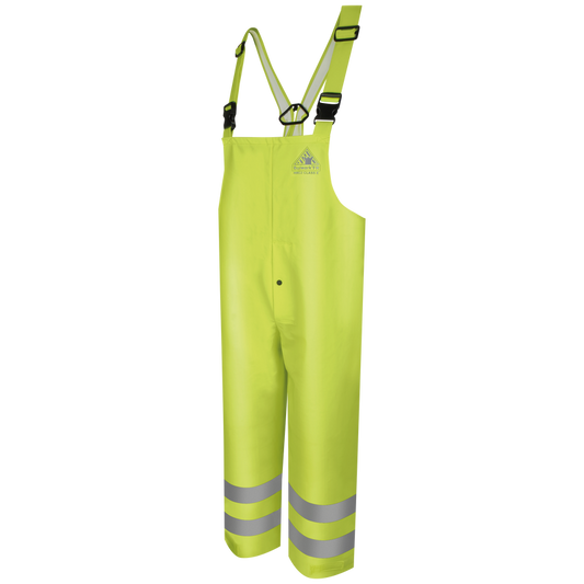 Bulwark BXN4YE High Visibility Flame Resistant Rain Bib Overalls (HRC 2 - 9.8 cal)
