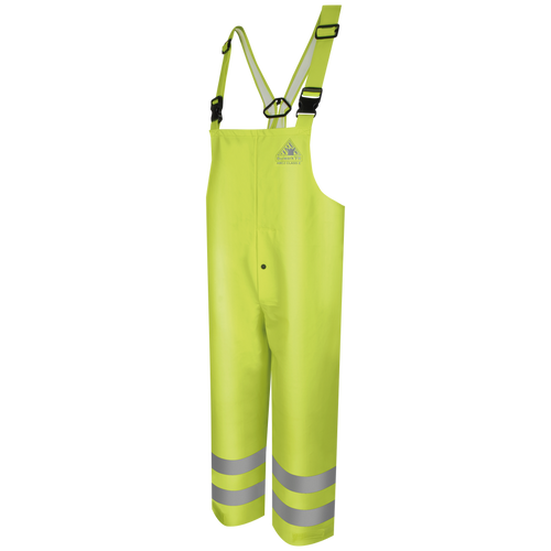 Bulwark BXN4YE High Visibility Flame Resistant Rain Bib Overalls (HRC 2 - 19.0 cal)