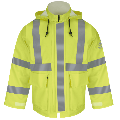 Bulwark JXN4YE FR High Visibility Rain Jacket with Hood (HRC 2 - ATPV 24  cal - EBT 28 cal)