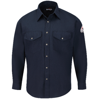 Bulwark SNS2 Mens Lightweight FR Snap Front Deluxe Uniform Shirt - Nomex IIIA (HRC 1 - 4.4 cal)
