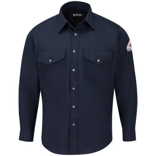 Bulwark SNS2 Mens Lightweight FR Snap Front Deluxe Uniform Shirt - Nomex IIIA (HRC 1 - 4.8 cal)