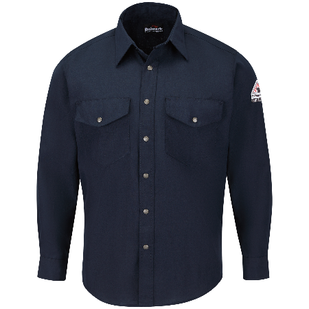 Bulwark SNS2 Mens Lightweight FR Snap Front Deluxe Uniform Shirt - Nomex IIIA (HRC 1 - 4.8 cal)