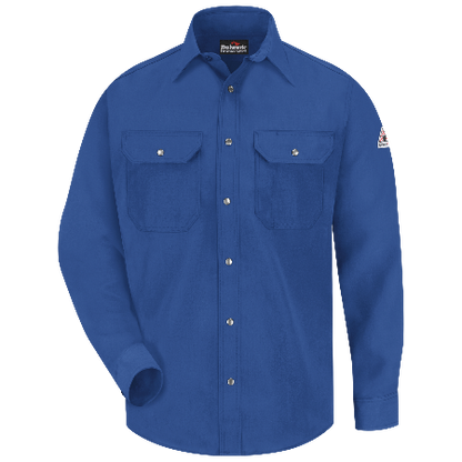 Bulwark SNS2 Mens Lightweight FR Snap Front Deluxe Uniform Shirt - Nomex IIIA (HRC 1 - 4.4 cal)