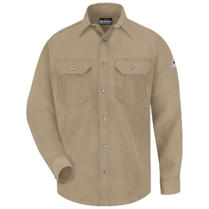 Bulwark SNS2 Mens Lightweight FR Snap Front Deluxe Uniform Shirt - Nomex IIIA (HRC 1 - 4.4 cal)
