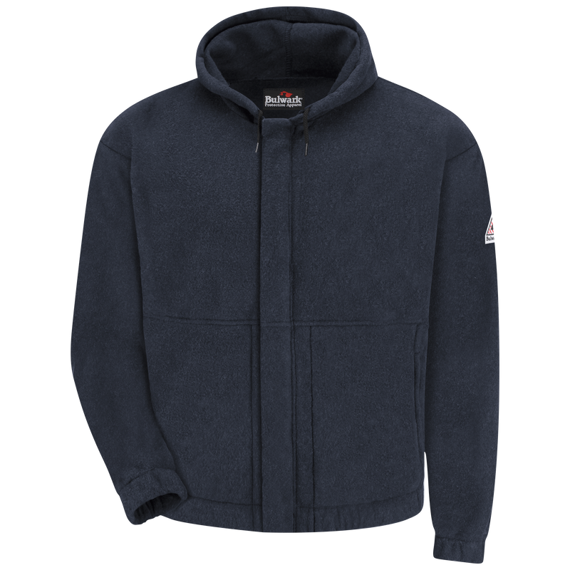 Bulwark SMH6NV FR Fleece Zip-Front Hooded Sweatshirt Modacrylic (HRC 2 - 19 cal)