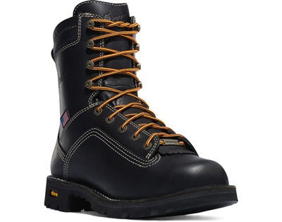 Danner 17311 Quarry USA 8" Work Boots with Alloy Safety Toe - Black