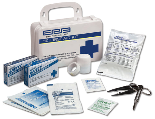 ERB Safety 17130 Basic 10-Person First Aid Kit with Plastic Box