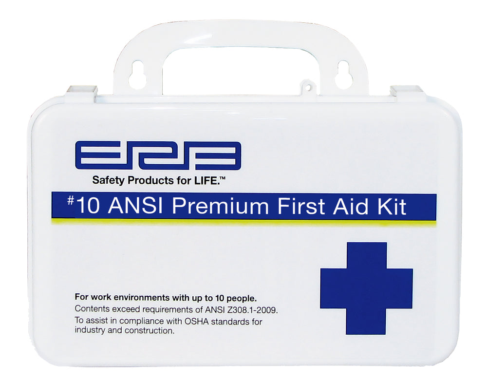 ERB Safety 17131 Premium 10-Person First Aid Kit with Plastic Box