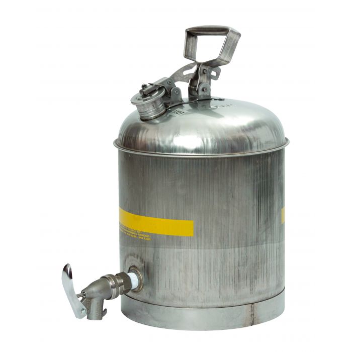 Eagle 1327 Stainless Steel Type 1 Faucet Flammable Storage Safety Can - 5 Gallon