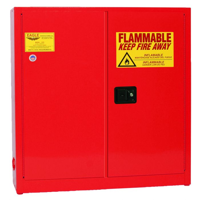Eagle 1975X Self-Closing Flammable Liquid Storage Wall-Mount Cabinet - 22 Gallon