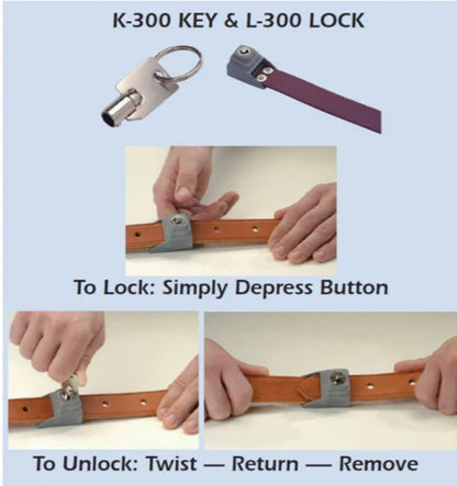 Humane Restraint BL-1xx Locking Belts - Leather or Poly