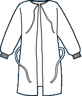 Kappler PVS112-2H ProVent Protective Wrap-Around Gown with neck ties & knit cuffs