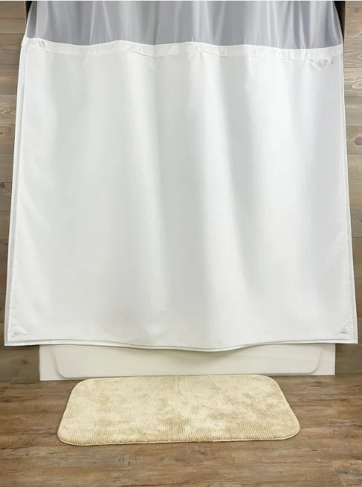 Kartri HANG2IT Duo Poly Shower Curtain with Light Window and Snap Liner
