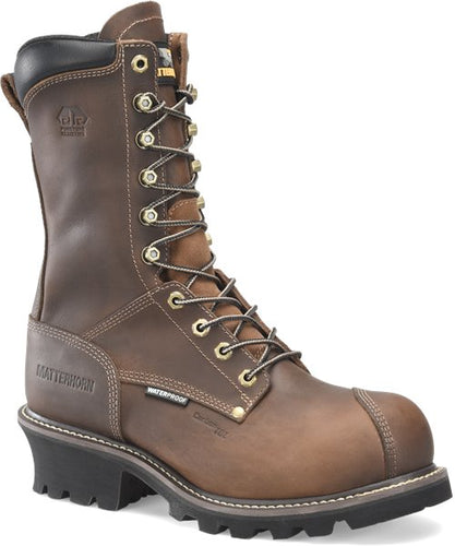 Matterhorn MT2510 ARC Men’s 10” Waterproof Comp Toe Puncture Resisting Logger Work Boot - Brown