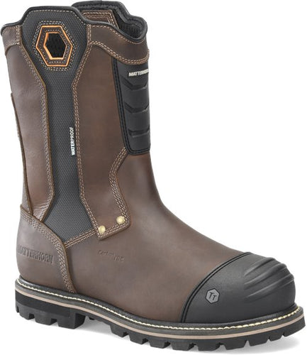 Matterhorn MT2540 I-Beam Mens 10” Waterproof Comp Toe Internal Metguard Ranch Wellington Boot - Brown