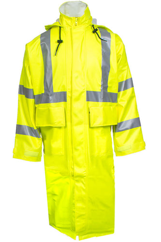 NSA Flame Resistant Hi-Vis Rain Jacket, Type R Class 3 - NSA Style R31RL06 R31RQ06 (HRC 2 - 9.8 cal)