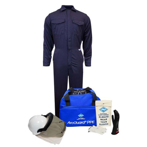 Enespro KIT2CV11-series ArcGuard Arc Flash Kit with FR Coveralls (HRC 2 - 12 cal)
