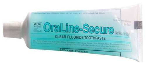 OraLine Secure Care 41998 ADA Clear Toothgel, 3.0 oz. Tube (case)