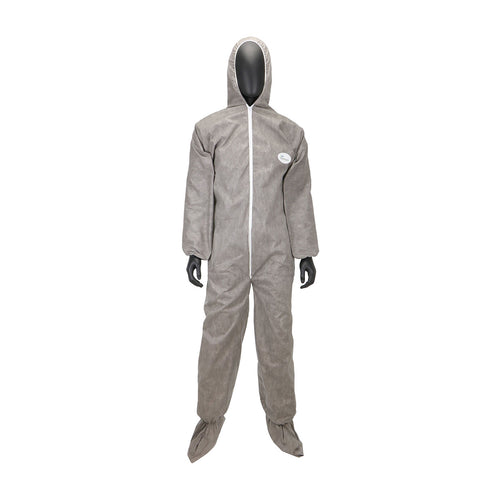 PosiWear M3 C3909 Disposable Grey Hooded Coveralls with Elastic Wrists and Ankles (Case)