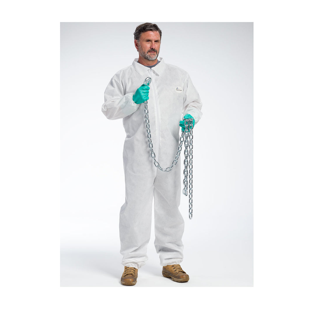 PosiWear M3 C3802 Disposable White Coveralls with Elastic Wrists and Ankles (Case)
