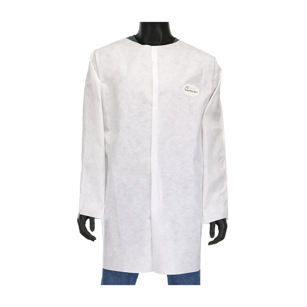 PosiWear M3 C3818 Disposable White Lab Coat without Pockets (Case)