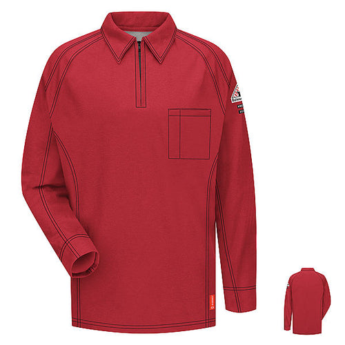 Bulwark QT12 Mens IQ Series Comfort Knit FR Long Sleeve Polo Knit Shirt (HRC 2 - 8.2 cal)