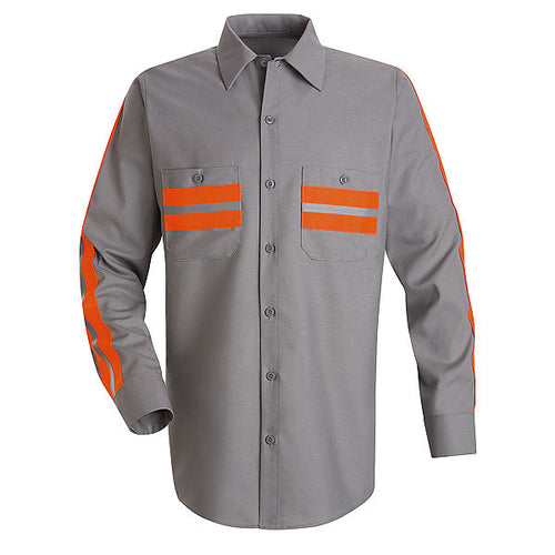 Red Kap SP14WM Mens Enhanced Visibility Long Sleeve Work Shirt