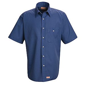 Red Kap SP84 Short Sleeve Mini-Plaid Uniform Shirt