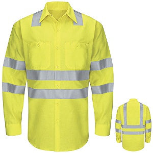 Red Kap SY14AB High Visibility Long Sleeve Class 3 Work Shirt - Type R, Class 3