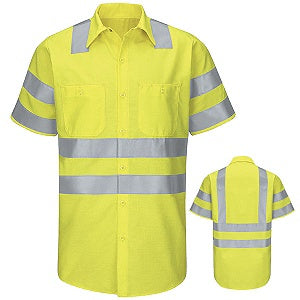 Red Kap SY24AB High Visibility Short Sleeve Work Shirt - Type R, Class 3