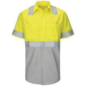 Red Kap SY24 High Visibility Short Sleeve Color Block Work Shirt - Type R, Class 2