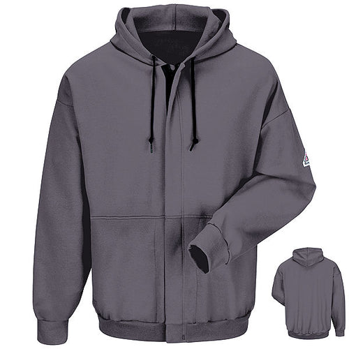 Bulwark SEH4 Flame Resistant Zip-Front Hooded Sweatshirt - Cotton-Spandex Blend (HRC 2 - 17.0 cal)