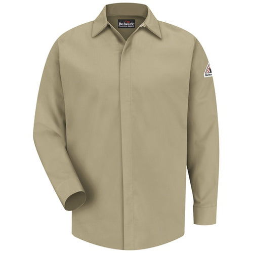 Bulwark SLS2 Mens Midweight FR Pocketless Pocketless Concealed-Gripper Shirt - Excel FR ComforTouch (HRC 2 - 9.5 cal)