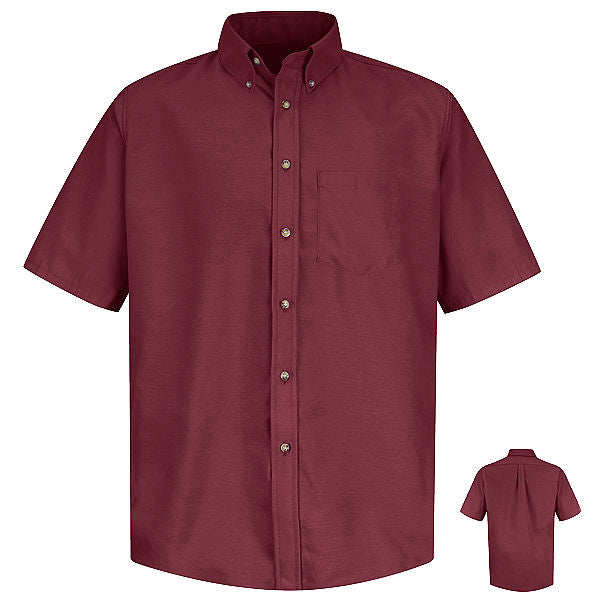 Red Kap SP80 Men's Poplin Dress Shirt - Short Sleeve - Red - 4XL Red Kap SP80 Men's Poplin Dress Shirt - Short Sleeve - Red - 4XL