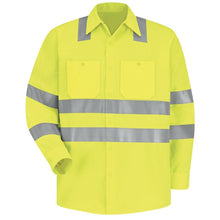 Load image into Gallery viewer, Red Kap SS14 High Visibility Long Sleeve Work Shirt with Reflective Stripe
