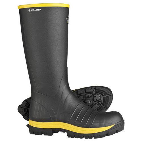 Skellerup FQS4 Quatro Steel Toe 16" Rubber Safety Boots - Black