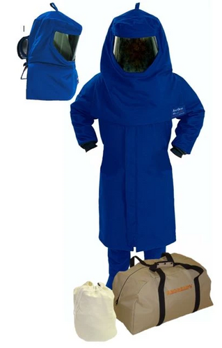 Steel Grip ArcGear Arc Flash Kit - Long Coat, Leggings, Hood, Gloves, and Air Kit (HRC 4 - 40 cal)