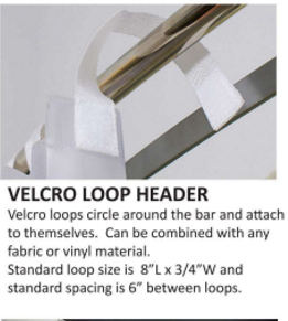 Looped Header Drapery Hookless Shower Curtain with Velcro Loop Header | Anchortex