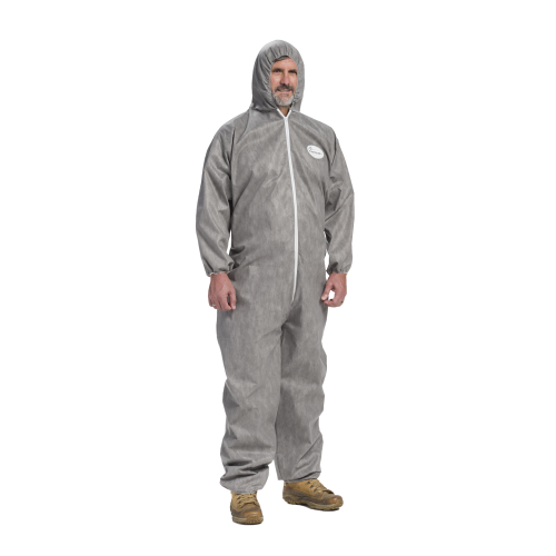 PosiWear M3 C3906 Disposable Grey Coveralls with Attached Hood (Case)