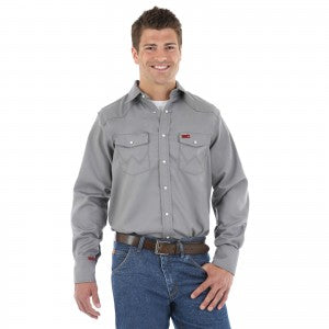 Wrangler FR127CH Flame Resistant Long Sleeve Solid Shirt - Charcoal (HRC 2 - 9.5 cal)