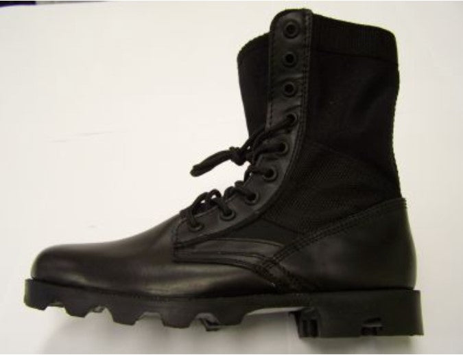 Men's G.I. Style Leather/Nylon Jungle Boots - Black